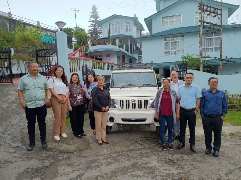 Formal handing over of Pickup truck to the beneficiary SHG by Chumlamo Humtsoe, ADC Mokokchung, in presence of Project Officer DRDA, financing Bank Branch Manager NRB, SPMFI at Mokokchung on August 10.
